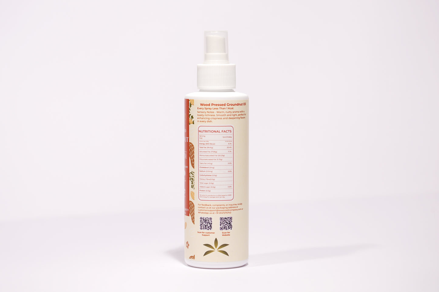 Wooden Cold Press Groundnut Oil - Spray Bottle - 250 ML