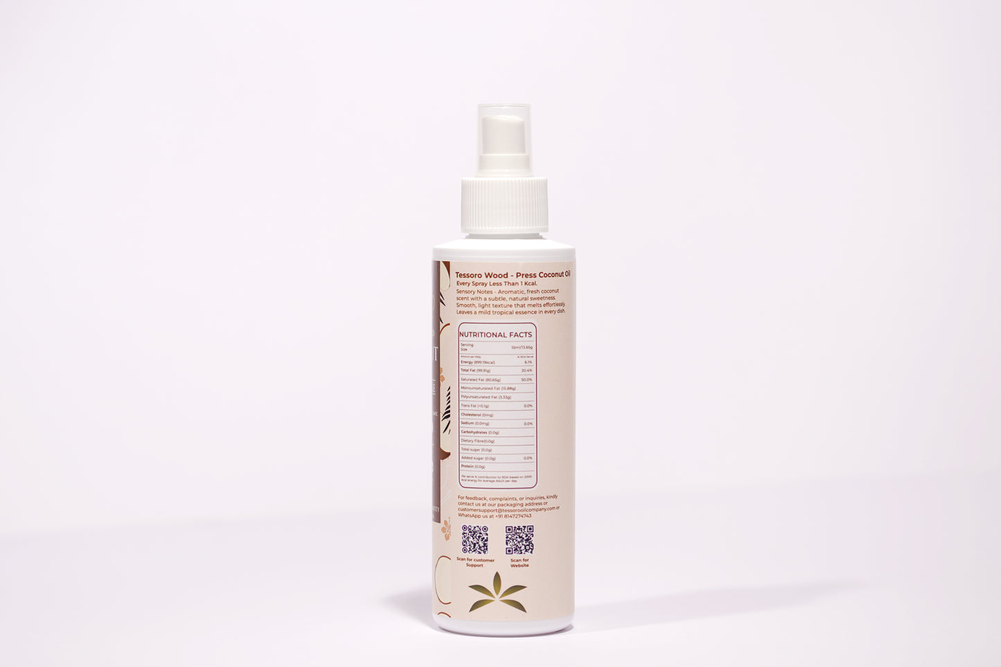 Wooden Cold Press Coconut Oil - Spray Bottle - 250 ML